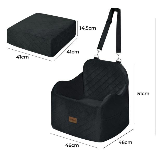 Skylos Dog Booster Car Seat for Small to Medium Pets up to 35 lbs Portable Black