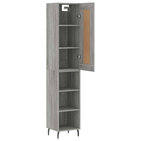 Berkfield Highboard Grey Sonoma 34.5x34x180 cm Engineered Wood