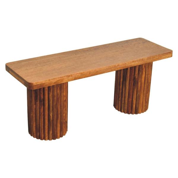 Artisan Furniture Solid Wood Astoria Fluted Bench, Brown