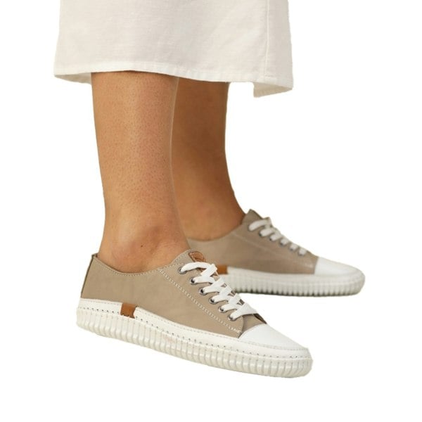 Lunar Womens/Ladies Truffle II Leather Plimsolls - Natural
