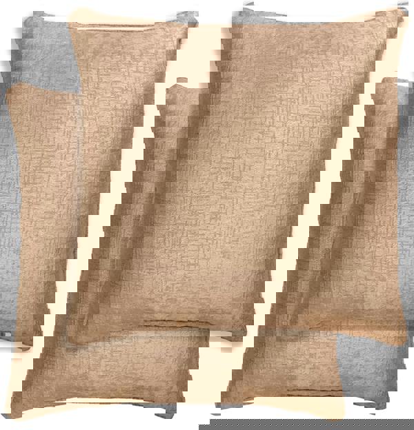 Enhanced Living Pair of Vogue Textured Double Sided Zip Opening Piped Edge Cushion Covers - 43x43cm - Cases Only