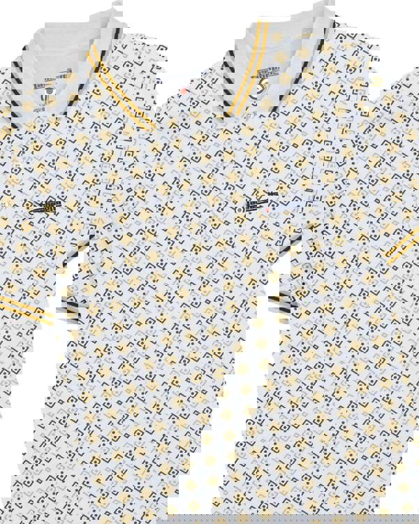 Lambretta All Over Geometric Mens Smart Classic Retro Polo Shirt