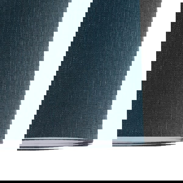 Dark Navy Blue Textured Linen Fabric Lamp Shade with Cotton Lining Image 4