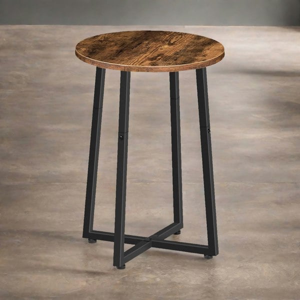 Rafaelo Mobilia Industrial 55CM Tall Narrow Side Table Rustic Brown