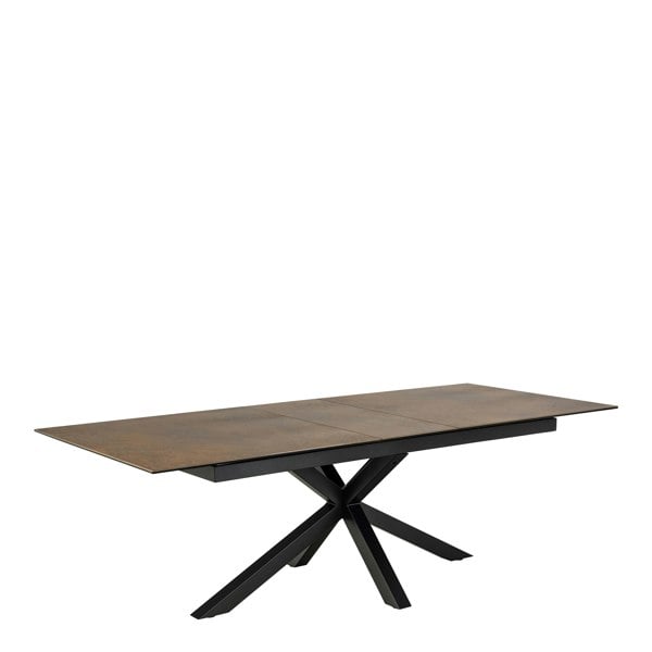 Furniture To Go Heaven Extendable Dining Table with Ceramic Rusty Brown Top 200cm