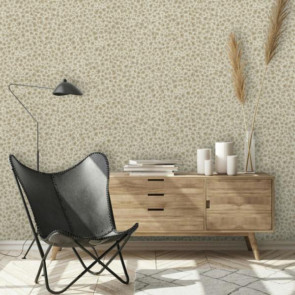 Grandeco Paul Moneypenny Cream & Gold Luxury Leopard Print Textured Wallpaper for Grandeco