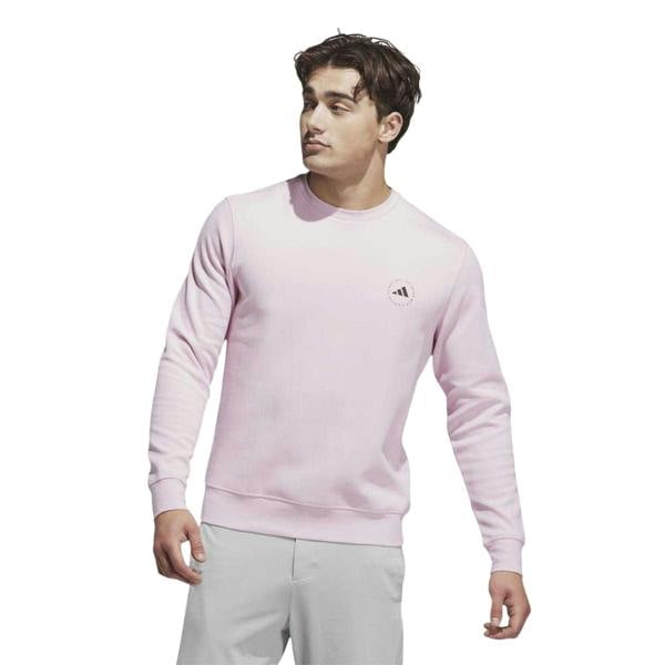 Adidas Mens Core Logo Crew Neck Sweatshirt - Pink - 