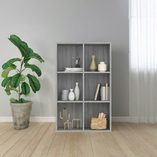 Berkfield Book Cabinet/Sideboard Grey Sonoma 66x30x98 cm Engineered Wood