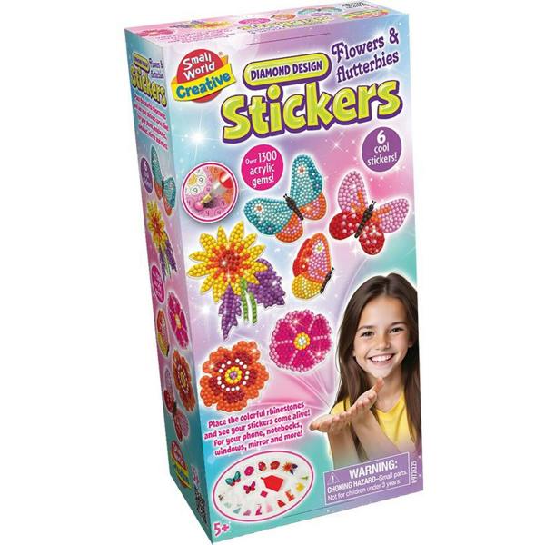 Small World Diamond Design Stickers Flowers And Flutterbies - Pink