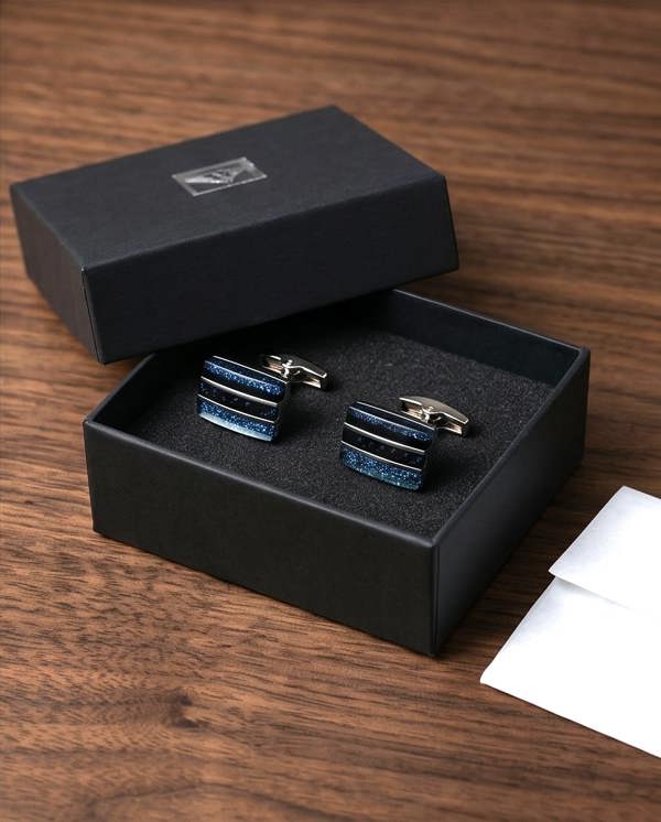 Midnight Nebula Rectangular Cufflinks