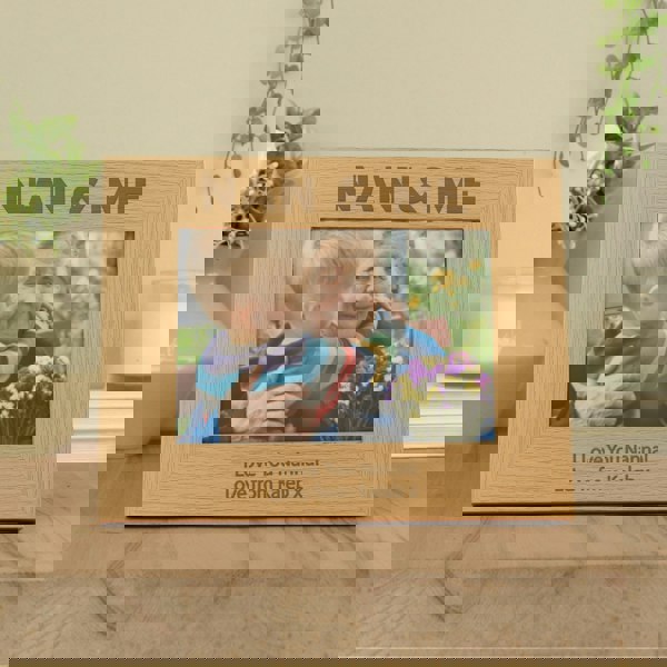 Personalised Memento Company Personalised Nan & Me 5x7 Landscape Oak Finish Photo Frame