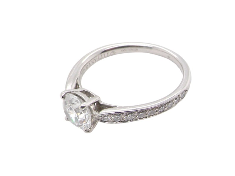 A Tiffany solitaire diamond ring