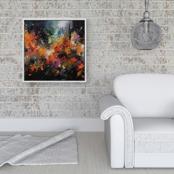 Warren Reed A Vibrant Abstract Painting Framed Canvas