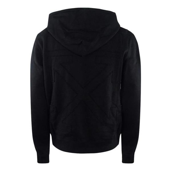 Off-White Monotone Arrow Logo On Back Black Hoodie