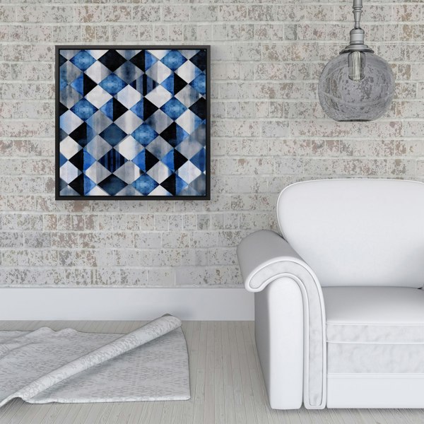 Warren Reed Square Checkered Pattern Framed Canvas