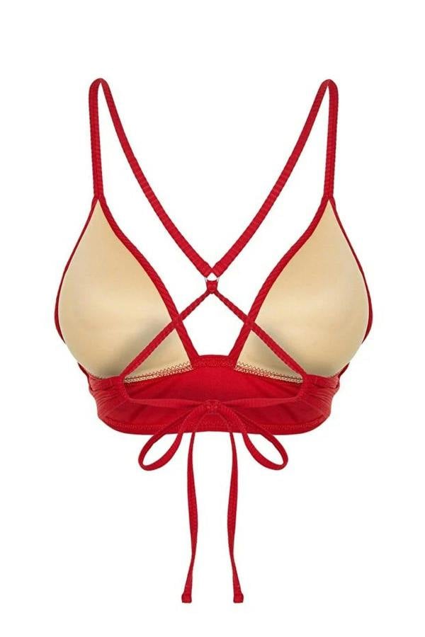 WOVCOR Textured Triangle Push-Up Bikini Top