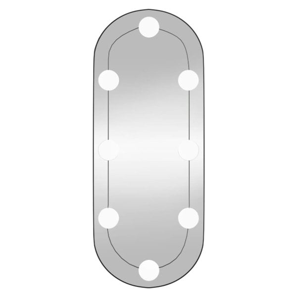 Berkfield Wall Mirror with LED Lights 20x50 cm Glass Oval