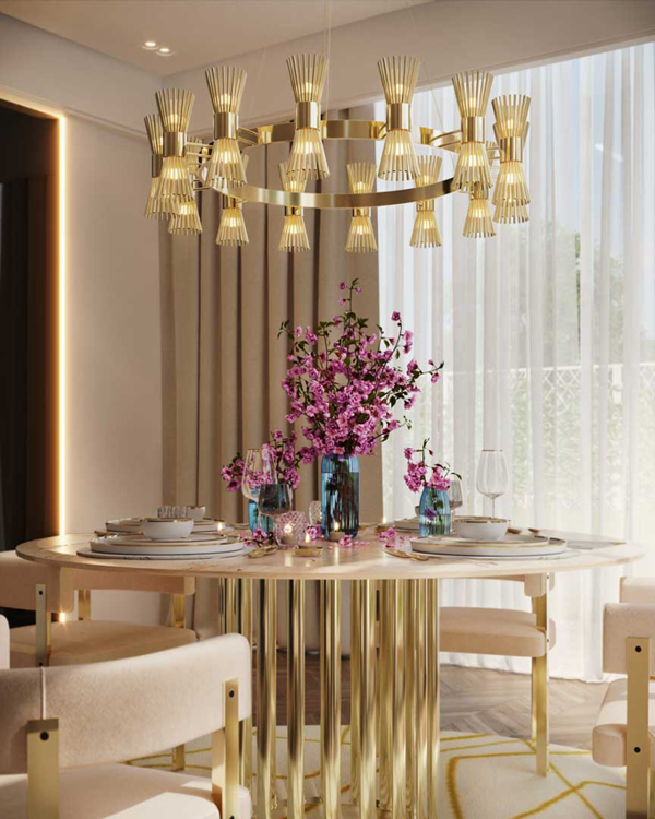 Castro Lighting Gold Plated Brass Athena Suspension Light