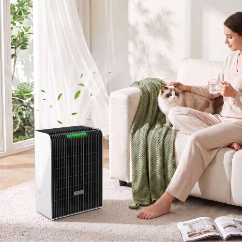 HOMCOM Air Purifier for Home Bedroom, H13 HEPA Filter, Pet Air Cleaner