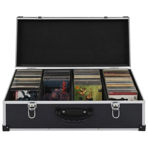 Berkfield CD Case for 80 CDs Aluminium ABS Black
