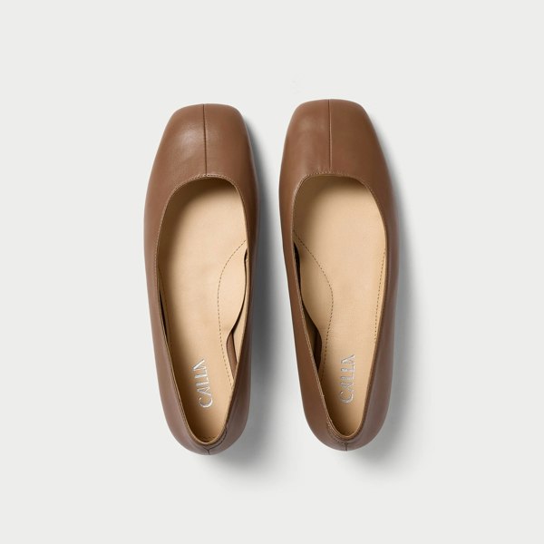 Calla Lucinda Flat Shoes for Bunions & Wide Feet - Tiramisu Leather