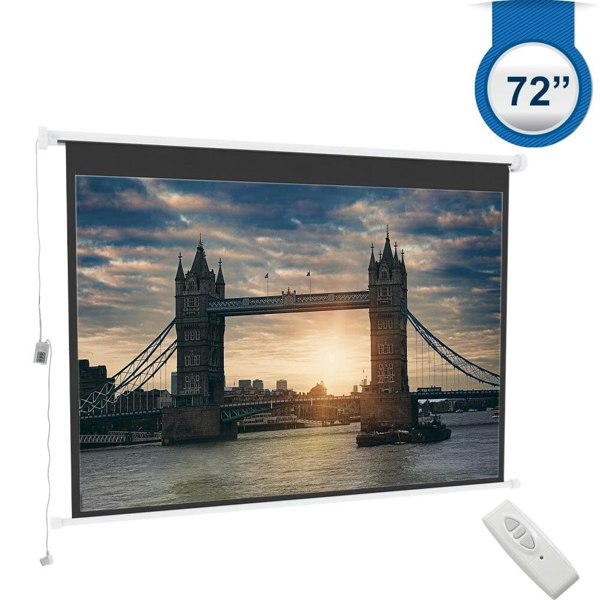 4:3 Wall Mount Electric Projector Screen for Home Theater Movie and Office Projector Screens Living and Home