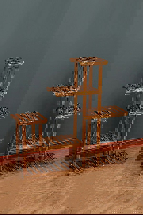 Living and Home Large Multi-Tiered Rustic Wooden Plant Stand Rack