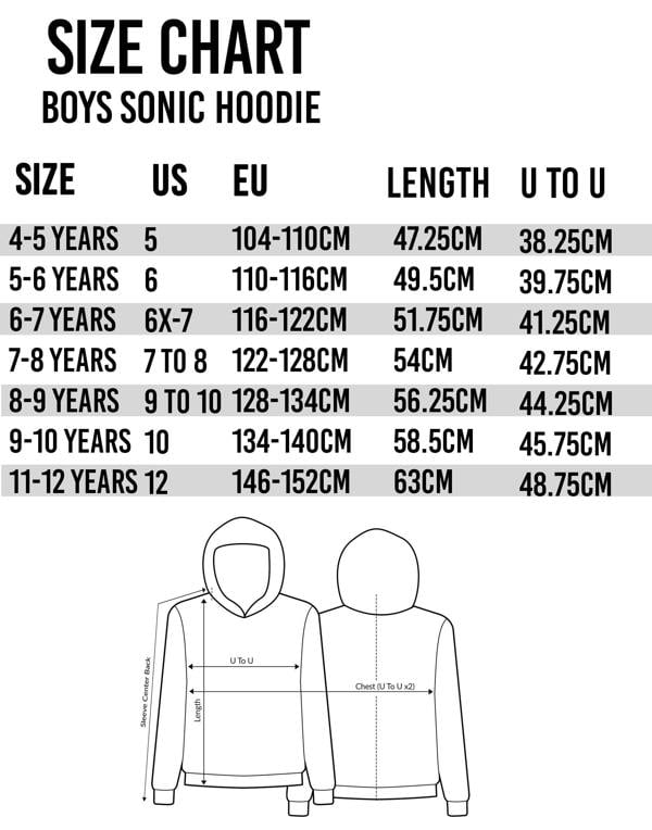 Sonic the Hedgehog Boys Black Sonic Japanese Gamer Hoodie
