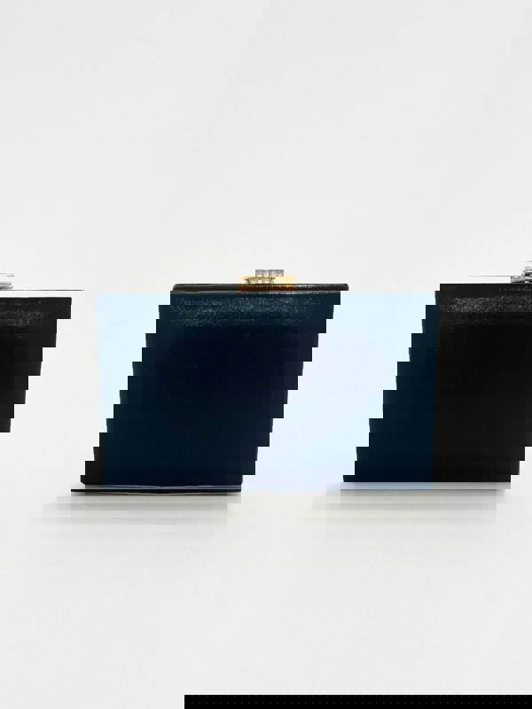 SVNX Square Box Clutch with Floral Applique