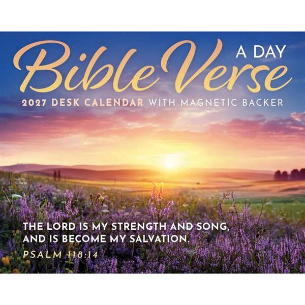 Religion Bible Verse A Day Mini Desk Calendar 2027, Desk Calendars, Day To View, Lifestyle, Gift