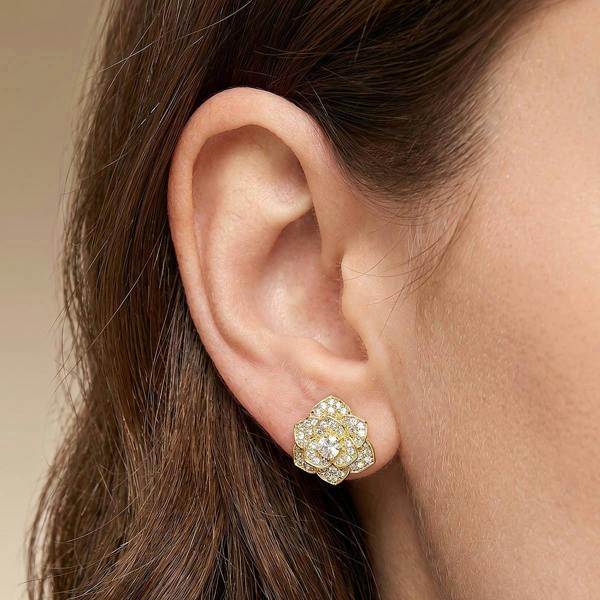 Pia Smell the Roses Gold-Tone Cubic Zirconia Studs