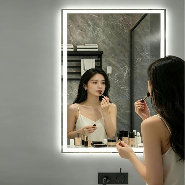 Gr8 Home LED Bathroom Mirror 60 x 90cm Anti Fog Touch Sensor Dimmable Wall Mounted Smart Mirror