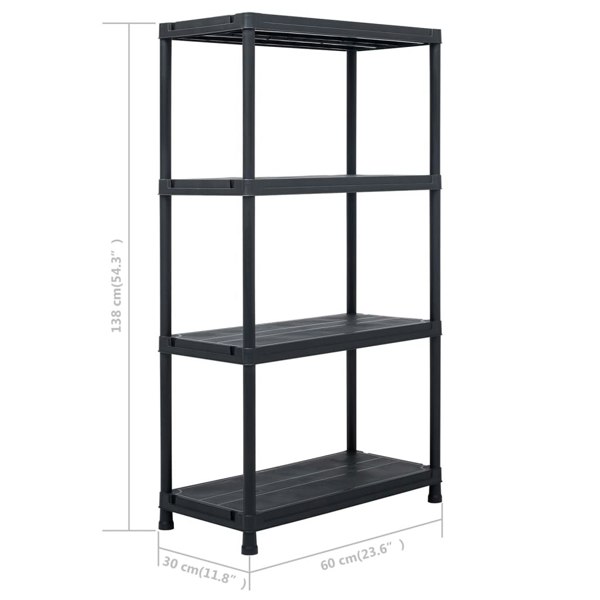 Berkfield Storage Shelf Rack Black 100 kg 60x30x138 cm Plastic
