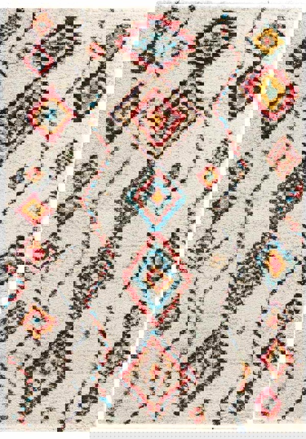 Velour Deep-Pile Rug Boho Vintage Design