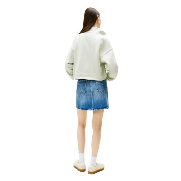 Tommy Jeans Womens/Ladies Fleece Quarter Zip Boxy Crop Sweatshirt - Misty - 