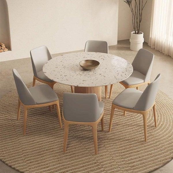 Sienna Round Dining Table, Premium Terrazzo And Wood Base-Weilai Concept-Weilai Concept