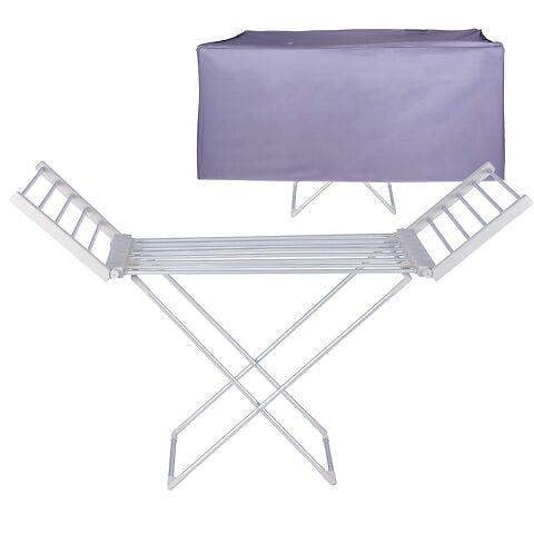 Homefront Heated Clothes Airer Rack Rail, Dryer 220W And Cover - Indoor Portable Eco Dry