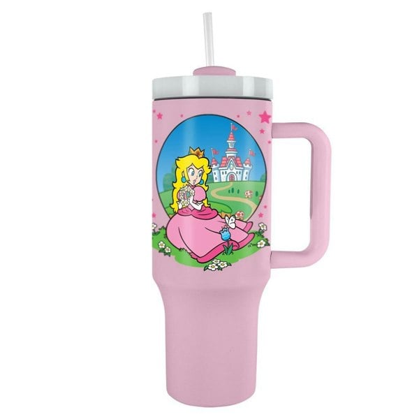 Super Mario Peach 1.1L Travel Mug - Pink/Blue/Yellow