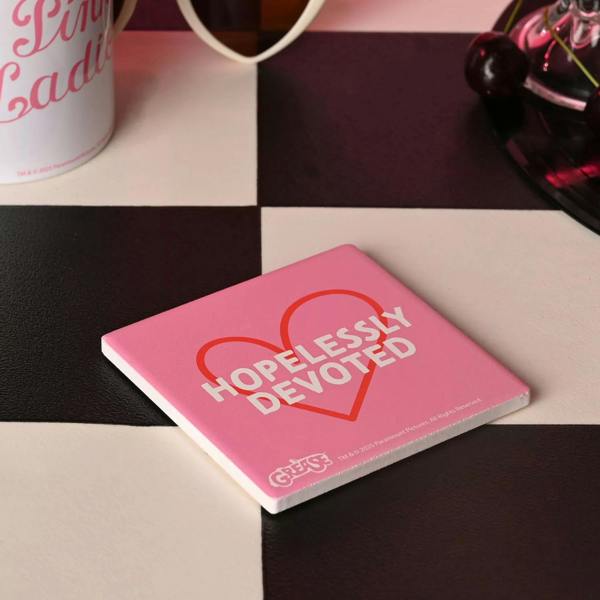 Widdop & Co Fandomania Grease 'Hopelessly Devoted' Coaster Pink