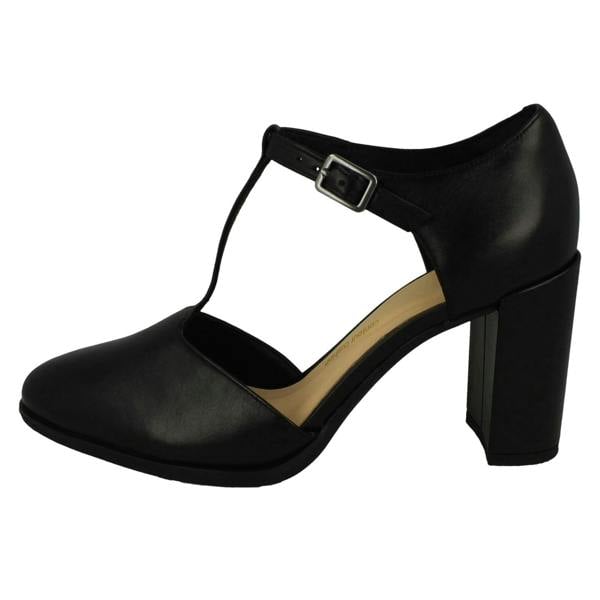 Clarks Ladies Clarks T-Bar Heeled Court Shoes Freva85 Bar