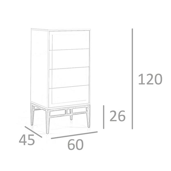 Angel Cerdá Beige and Walnut Wood Chiffonier 7036