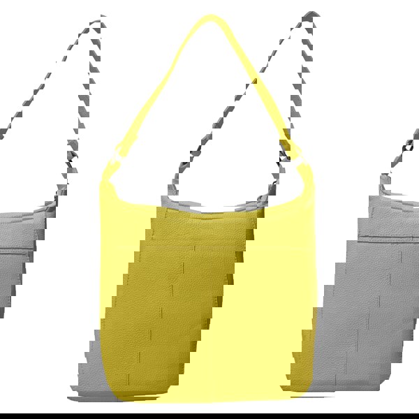 Assots London 'BIANCA' Illuminating Yellow Pebble Grain Leather Slouchy Hobo Bag