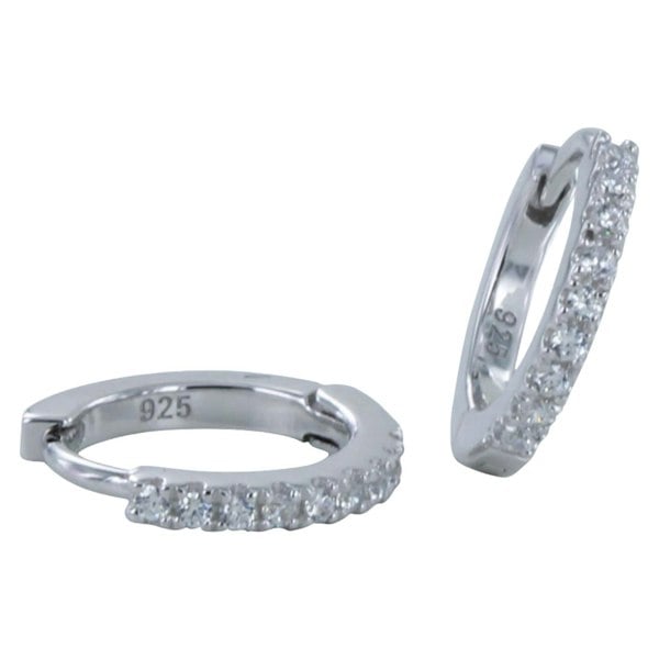 Sterling Silver Pavé hoop earrings - Reeves & Reeves