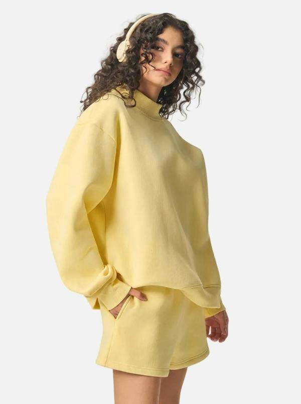 Anniou Heavyweight Fleece Mock Neck Pullover