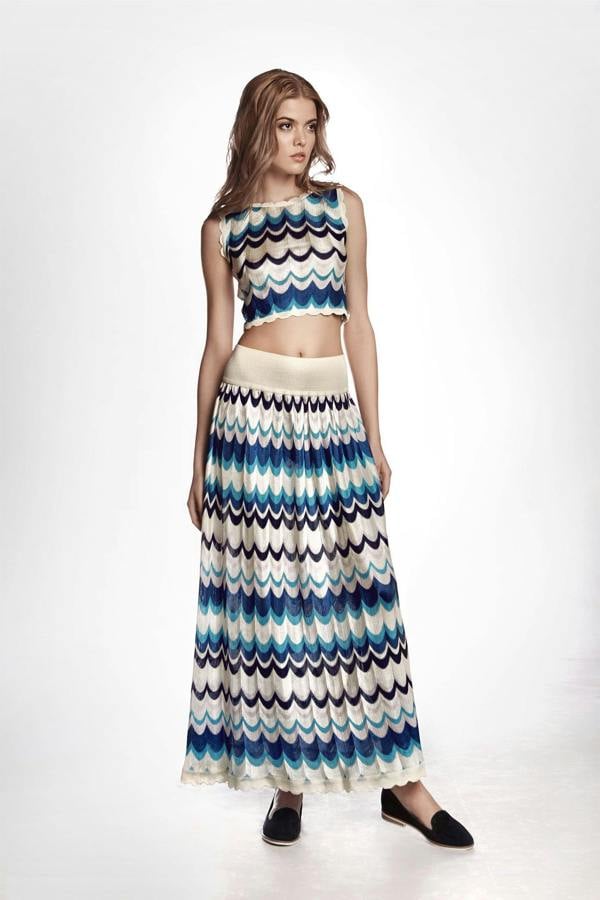Rumour London Tahiti wavy-striped maxi skirt