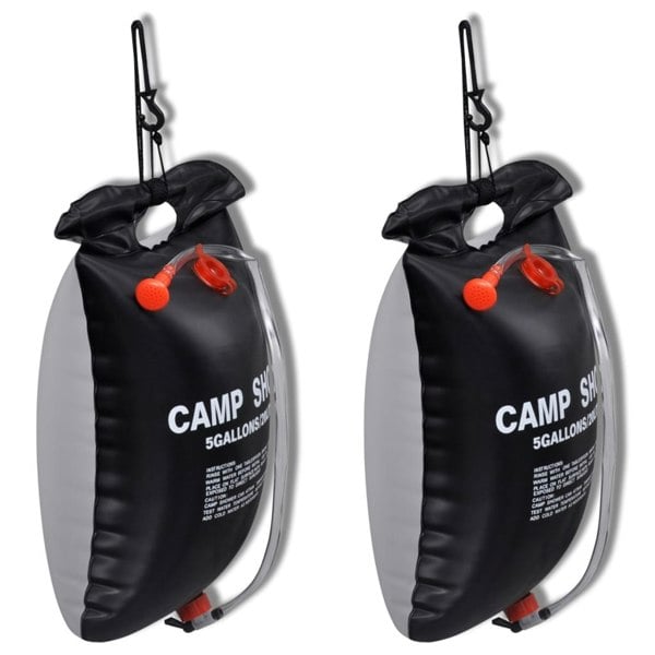 Berkfield Camp Shower Solar Shower Outdoor Bath 20 L 2 pcs
