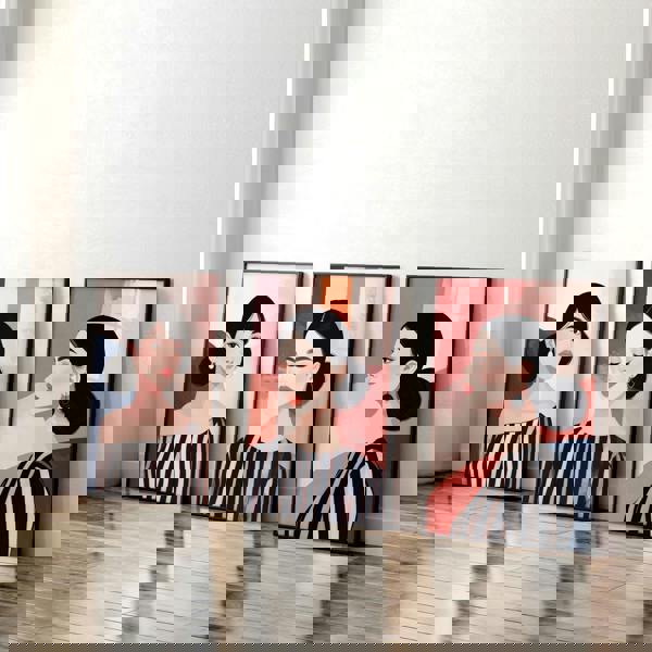 Frames Living Room | Set of 3 Boho Women Wall art Prints