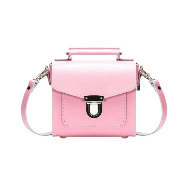 Zatchels Handmade Leather Sugarcube Handbag - Pastel Pink