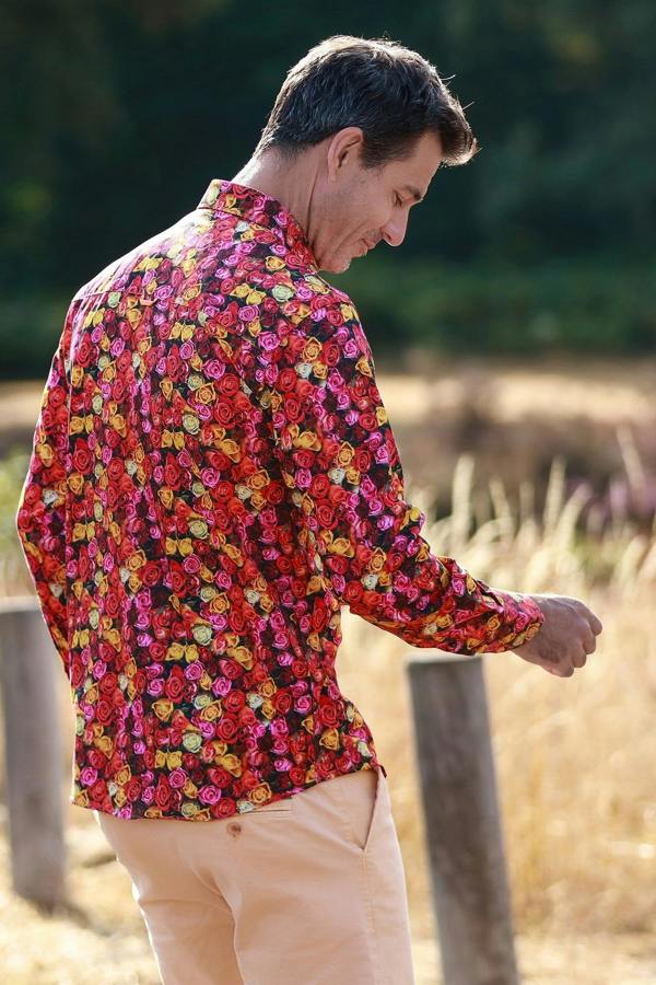 Midnight Rose Print Shirt - Claudio Lugli Shirts