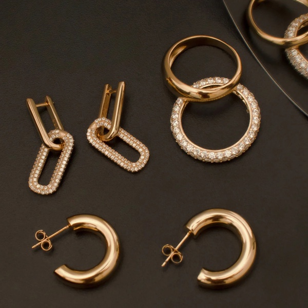 MUCHV Gold Plated Smooth Dome Ring